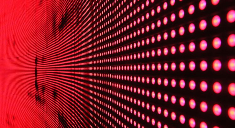 red dot lights on black surface